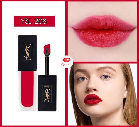 son ysl 208|Son Kem YSL 208 Rouge Faction Đỏ Tươi – Velvet Cream.